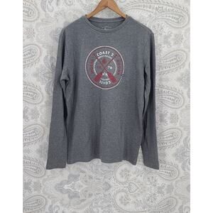 G.H. Bass thermal/waffle men's Grey pullover Gorpcore coast to coast Size Small